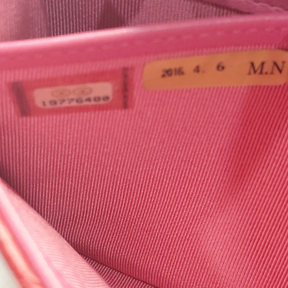CHANEL Red Pink Quilted Matelasse Lambskin Long Wallet